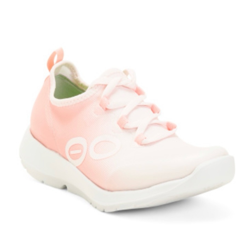 OOFOS Women’s Oomg Recovery Sport Lace Shoes Size 9 Pink / White NWT